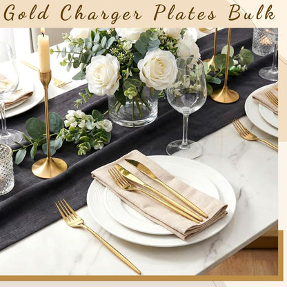 100 Pcs Gold Forks and Knives Cutlery Set Stainless Steel Steak Knives Forks Flatware Royal Silverware Set for Wedding Party Restaurant Dishwasher Safe