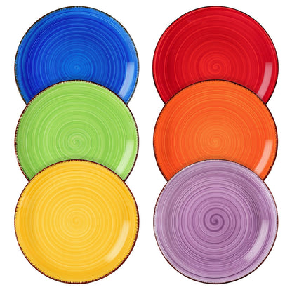 vancasso Bonita Blue Salad Plate Set of 6, 7.5 Inch Ceramic Dinner Plate, Dishwasher and Microwave Safe