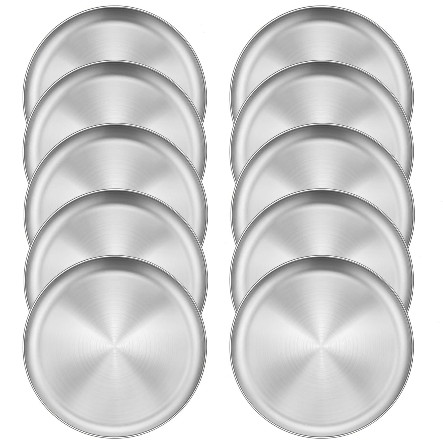 Homikit 6 Pack Stainless Steel Plate Set, 10.2 Inch Metal Dinner Plates for Kids Children Adult, Round Camping Plates for Serving Dishes Dessert Salad, Reusable & Unbreakable, Dishwasher Safe