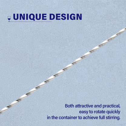 Bar Spoon Cocktail Mixing Stirrers, 2Pcs, 12” Long Handle, Silver | 18/8 Stainless Steel, Long Drink Spoons, for Stirring Coffee & Cocktails