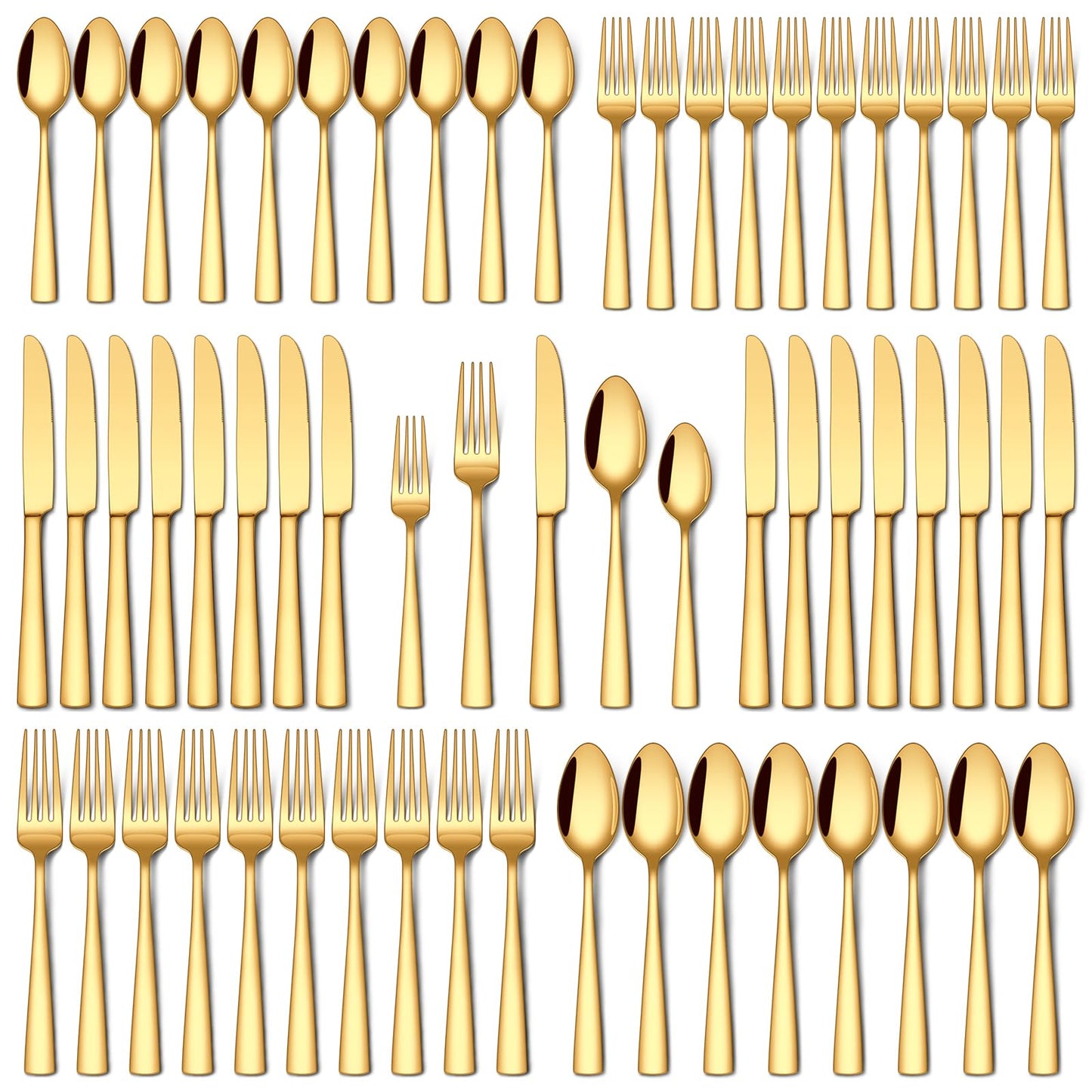Stapava 40 Piece Silverware Set, Food-Grade Stainless Steel Flatware Sets for 8 Mirror Polished Cutlery Utensil Sets Include Dinner Knives Spoons and Forks Set Dishwasher Safe for Home Restaurant