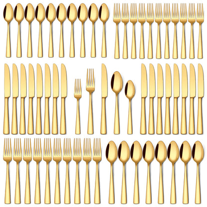 Stapava 40 Piece Silverware Set, Food-Grade Stainless Steel Flatware Sets for 8 Mirror Polished Cutlery Utensil Sets Include Dinner Knives Spoons and Forks Set Dishwasher Safe for Home Restaurant