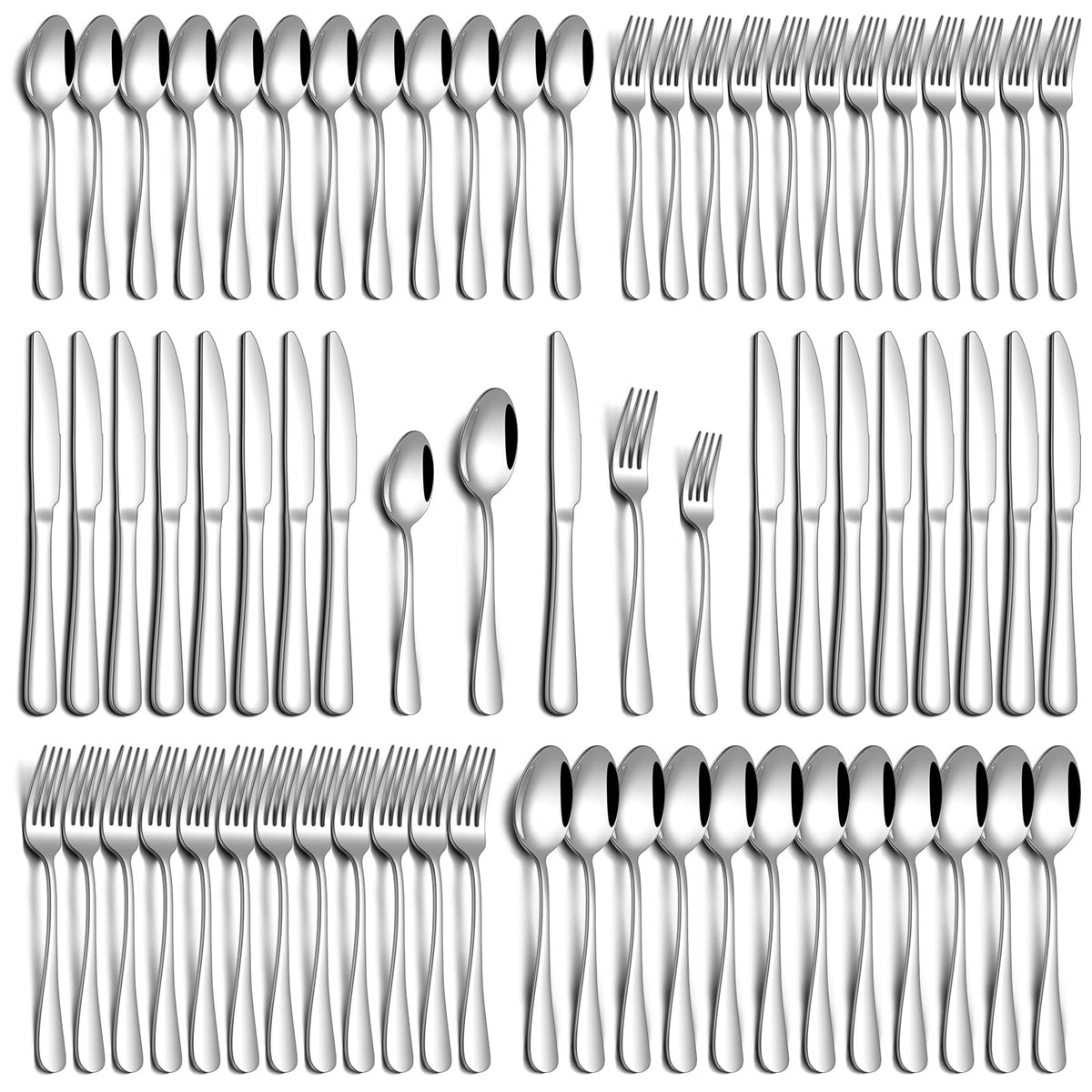 PHILIPALA 30 Piece Silverware Set, Stainless Steel Flatware Set for 6 Food Grade Novelty Flatware Cutlery Utensil Set Include Knife Fork Spoon Mirror Polished Dishwasher Safe
