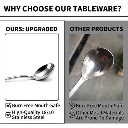 【AREL】4/8 PCs Stainless Steel Soup Spoon Set,home essentials