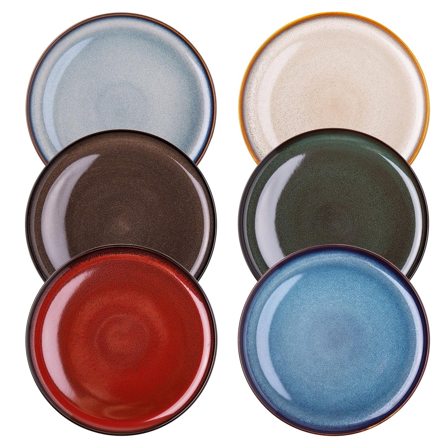LERATIO Ceramic Dinner Plates Set of 4,10.5 Inch Reactive Glaze Plate Sets | Porcelain Modern Shape Dinnerware Dishes Set for Kitchen,Microwave&Dishwasher&Oven Safe,Scratch Resistant-Blue
