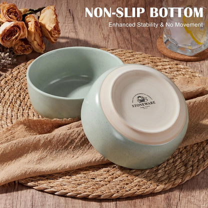 E-far Cereal Bowls Set of 4, 27oz Ceramic Deep Soup Bowls, Multicolor | Kitchen Microwave Safe Bowls for Serving Prep, Rice, Dessert, Snack, Salad, Oven & Dishwasher Safe, Speckled Multicolor