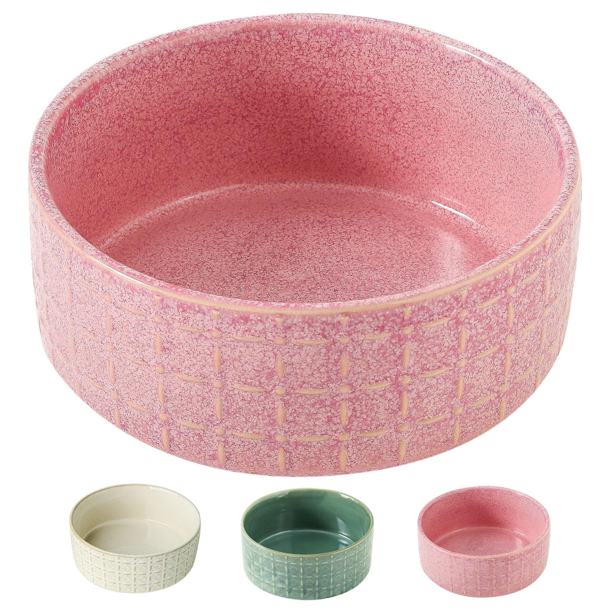 Ceramic Dog Bowl, 6.5 inch Pet Dog Food Bowl Water Bowls, Dogs Dish for Middle and Small Dogs, Puppy, Green