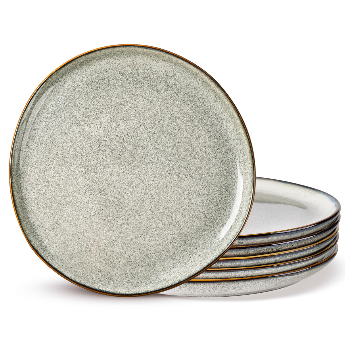 AmorArc Ceramic Plates Set of 6,8.5 Inch Stoneware Small Dinner Plates Set | Handmade Reactive Glaze Rustic Plates s for Dessert,Salad,Appetizer,Dinner ,Microwave & Dishwasher Safe,Scratch Resistant