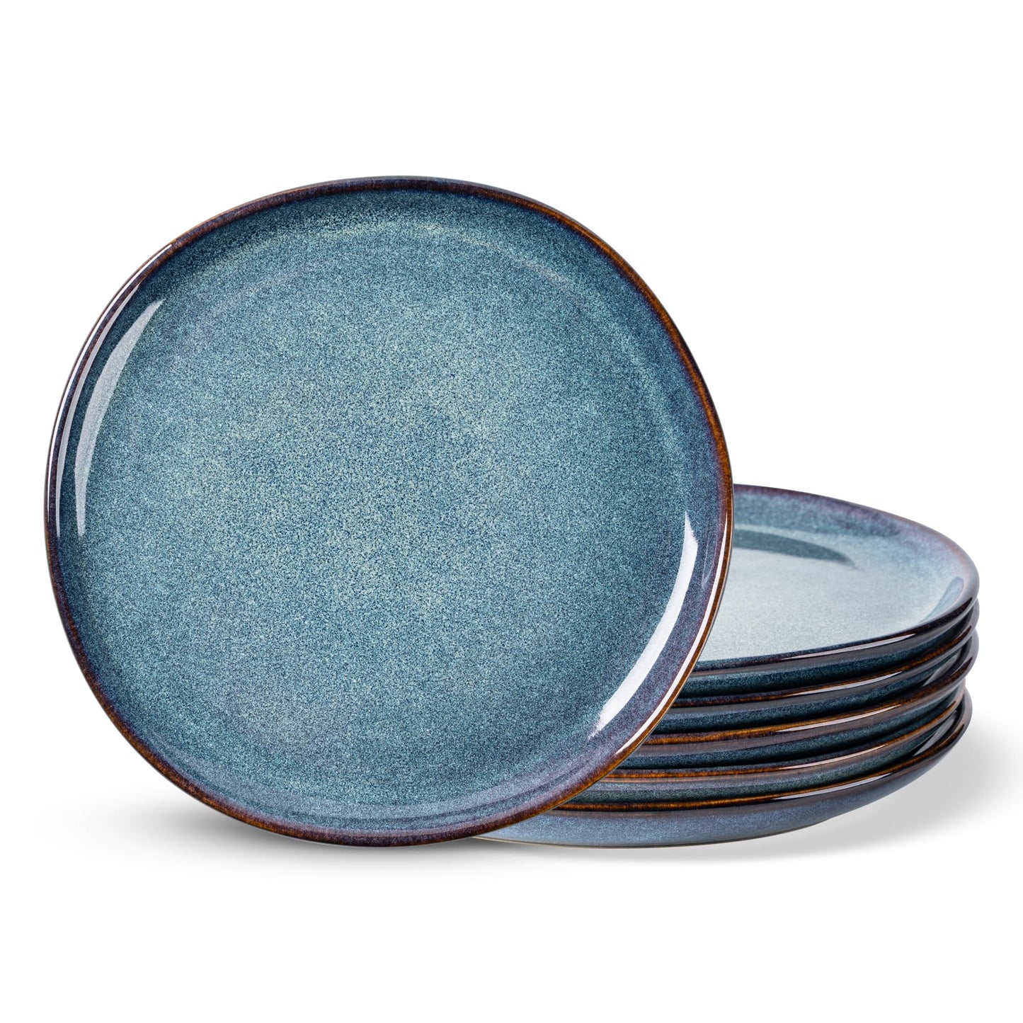 AmorArc Ceramic Plates Set of 6,8.5 Inch Stoneware Small Dinner Plates Set | Handmade Reactive Glaze Rustic Plates s for Dessert,Salad,Appetizer,Dinner ,Microwave & Dishwasher Safe,Scratch Resistant