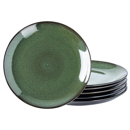 LERATIO Ceramic Dinner Plates Set of 6,10.5 Inch Reactive Glaze Plates | Porcelain Coupe Shape Dinnerware Dishes Set for Kitchen,Oven& Microwave & Dishwasher Safe,Scratch Resistant-Gray Blue