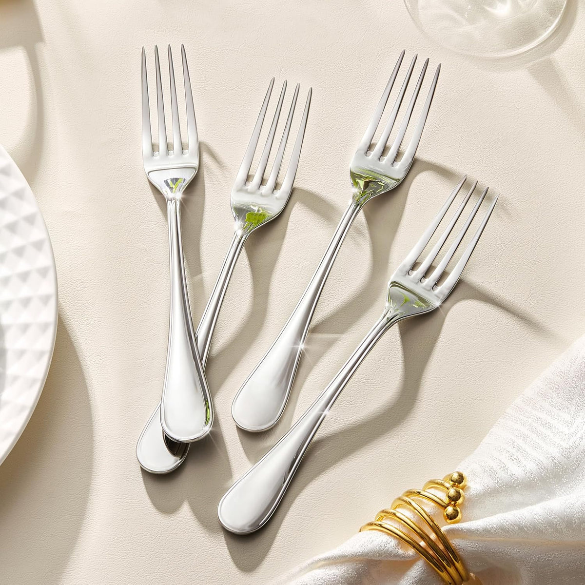12-Piece 8-Inch Teardrop Dinner Forks Set, 18/10 Stainless Steel Table Fork | Forks Silverware Set, Dishwasher Safe, Ideal for Family Meals, Home Kitchen, Restaurant & Daily Dining