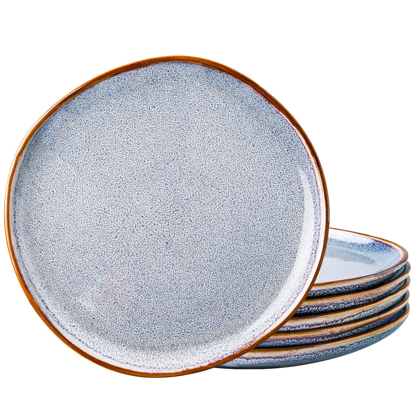 AmorArc Ceramic Dinner Plates Set of 6, 10.5 Inch Stoneware Plates Set | Handmade Reactive Glaze Plates, Rustic Shape Dinnerware Dish Set for Kitchen, Microwave & Dishwasher Safe, Scratch Resistant
