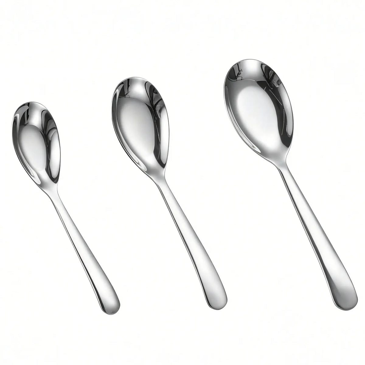 3Pcs Stainless Steel Soup Spoon Set Premium Aesthetic Tableware Silverware for SpoonTok Dessert Cake Wedding Christmas Family Dinner, Suitable for outdoor use