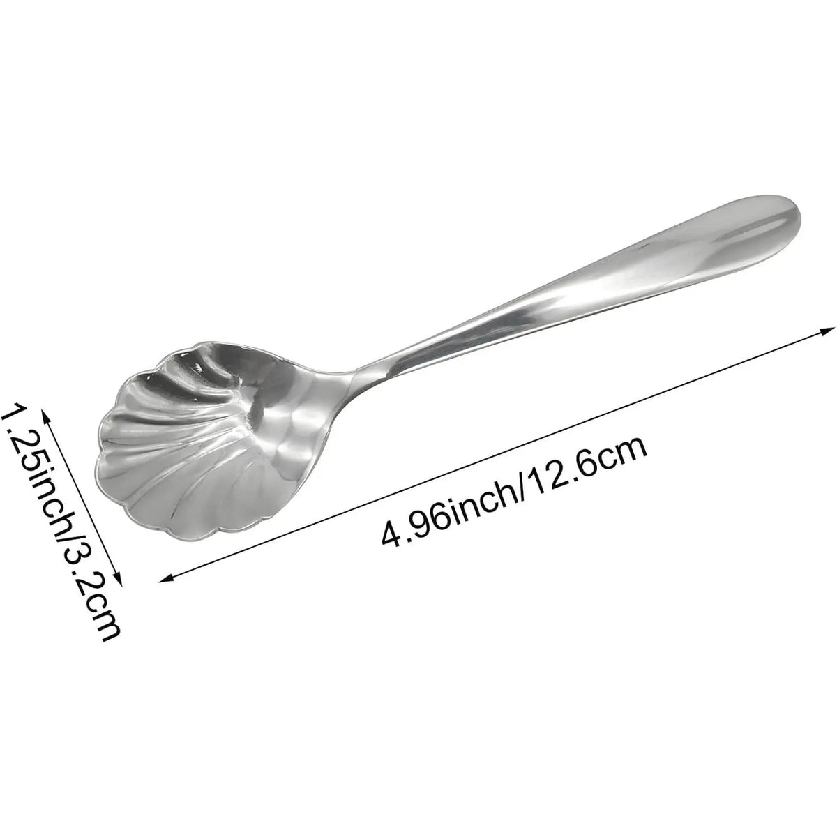 2-Piece Vintage Shell-Shaped Spoons, 4.96-inch 18/10 Stainless Steel Cutlery for Afternoon Tea & Dessert, Shell Shape, Baby, 4.96In, No Warning Applicable, Tableware, Two Piece Set