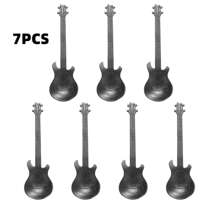 7pcs Stainless Steel Spoon Set, Guitar Shape Coffee Stirrer, Ice Bar Music Bar Spoon, Ideal for Home, Restaurant, Café, Party, Coffee Spoons