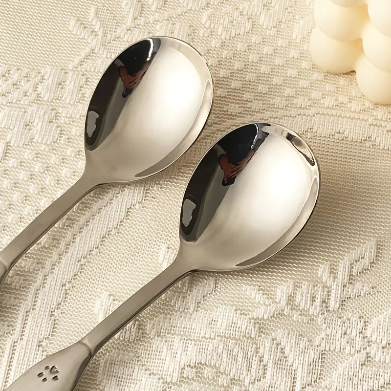 1Pcs/2Pcs Camping Gear, Glamping Essentials, EDC Backpack Tableware, Hiking Cutlery, RV Travel Utensils, Backpacking Spoon, Beach Picnic, Outdoor Survival, Road trip，Reusable Cutlery, Stainless Steel Flatware, P0ortable Tableware, Heavy-Duty Dinner Spoon
