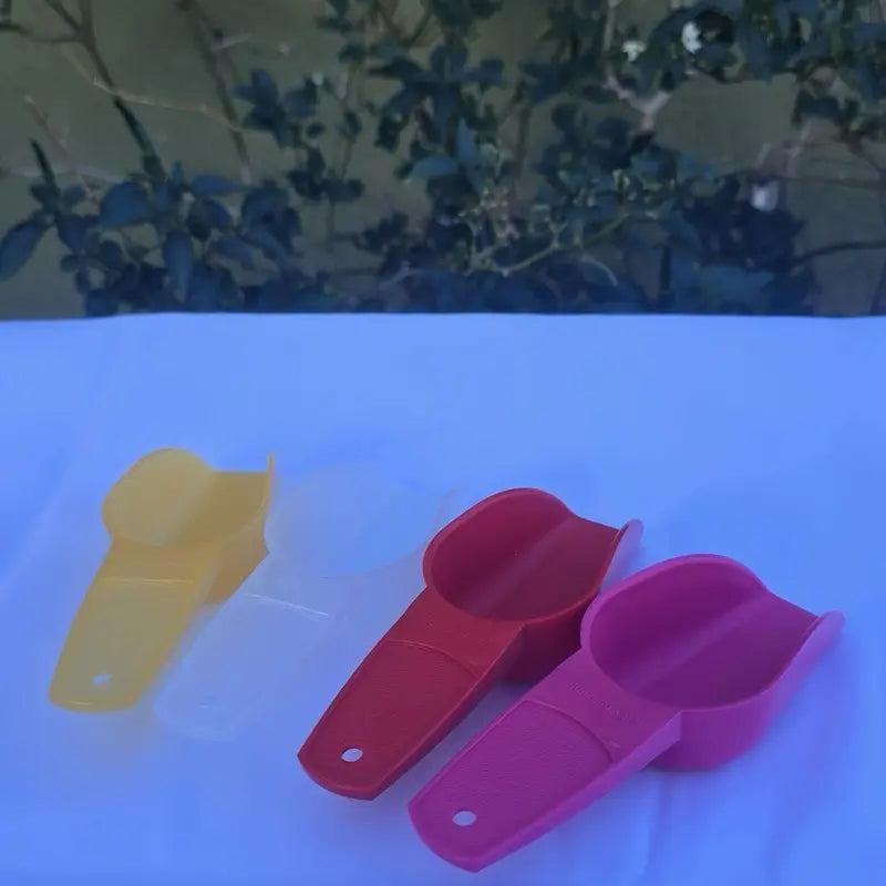 Vintage-Style Spoon in Yellow Pink Red & Transparent 5 1/4 Inches for Serving Seeds Nuts Flour Kitchen Essential