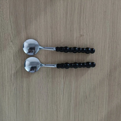 2pcs Colored Pearl Spoon, Modern Home Use Rice Spoon, Small Soup Spoon, Culinary Cutlery