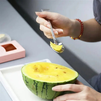 Stainless Steel Watermelon Shovel Spoon, 4 Counts/set Creative Sturdy Dessert Spoon, Fruit Ice Cream Spoon, Portable Spoon for Home Kitchen Stainless Steel Utensils, Metal Utensils, Stainless Steel Spoons