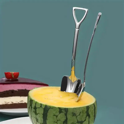 Stainless Steel Watermelon Shovel Spoon, 4 Counts/set Creative Sturdy Dessert Spoon, Fruit Ice Cream Spoon, Portable Spoon for Home Kitchen Stainless Steel Utensils, Metal Utensils, Stainless Steel Spoons