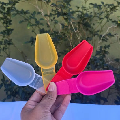 Vintage-Style Spoon in Yellow Pink Red & Transparent 5 1/4 Inches for Serving Seeds Nuts Flour Kitchen Essential