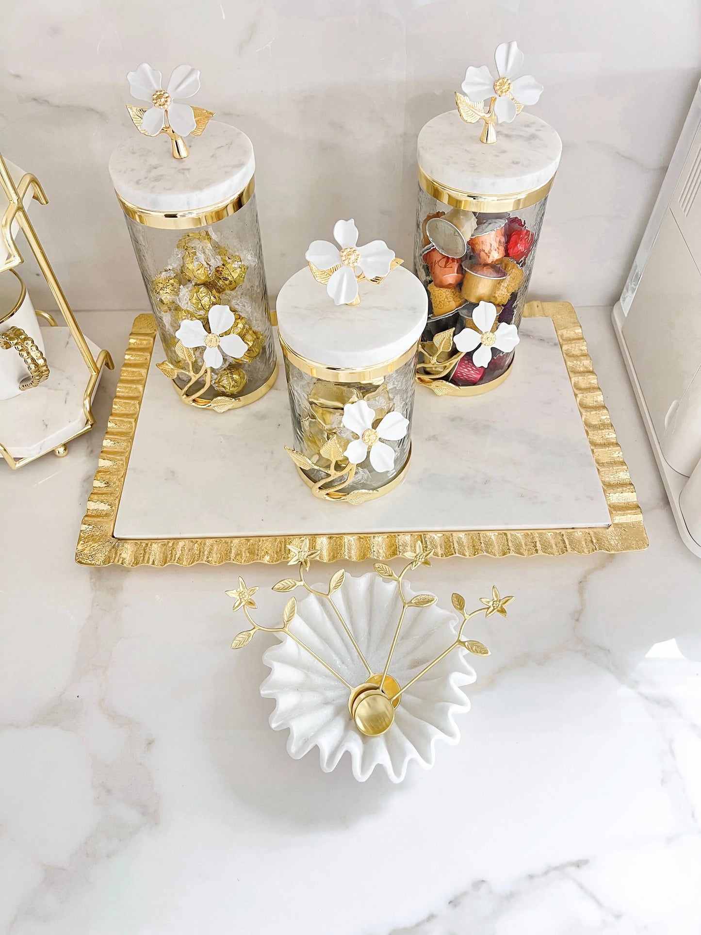 Gold Branched Flower Tea Spoon (Set of 4)