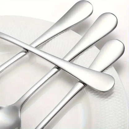 Stainless Steel Dessert Spoon Set, 12pcs Durable Metal Spoon, Culinary Cutlery, Utensils, Mirror Polished Spoon, Dishwasher Safe Spoon, Soup Spoon, Spoons Set for Home, Kitchen & Restaurant