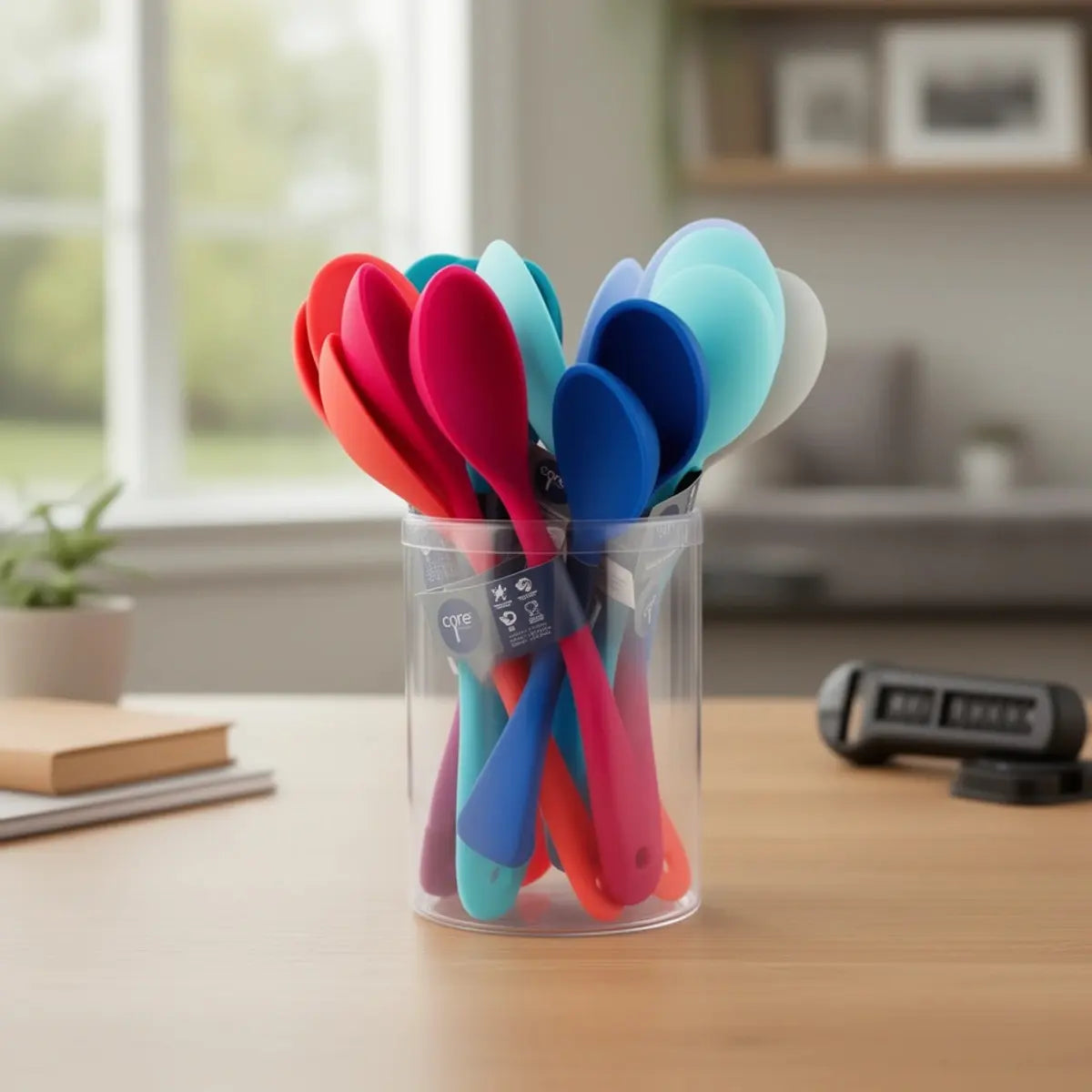 Core Home 111664 CDU Silicone Spoon, Food-Safe Kitchen Cookware Cutlery Tableware Essential Tool, Non-Stick, Will Not Scratch Surfaces for Cooking Preparation